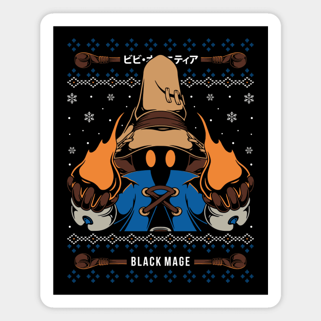 Vivi Ornitier Black Mage Christmas Magnet by Alundrart